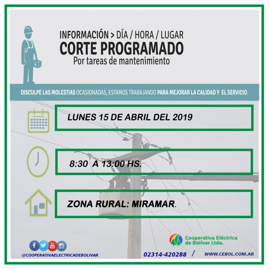 Informe Corte de Suministro Eléctrico, Programado.