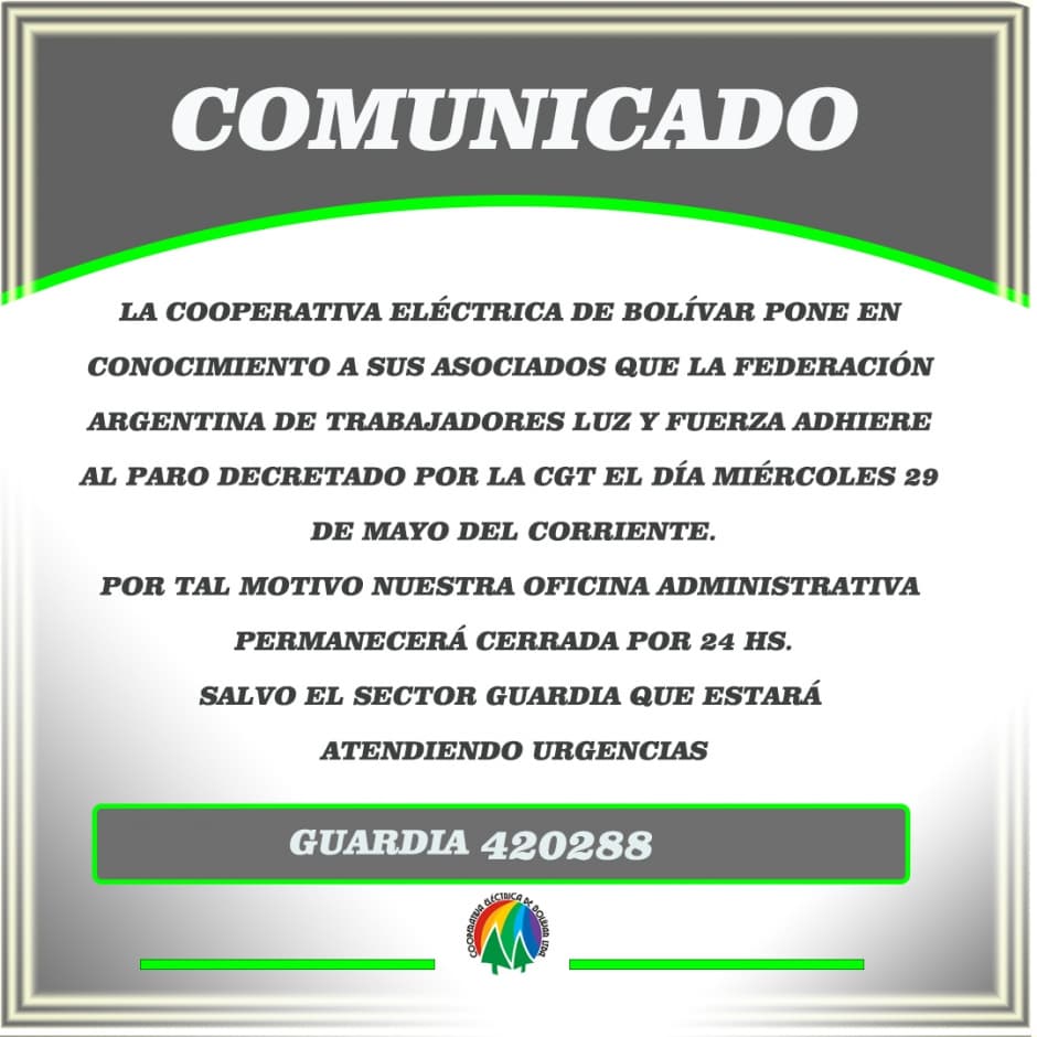 Comunicado de interés para nuestro Asociado.