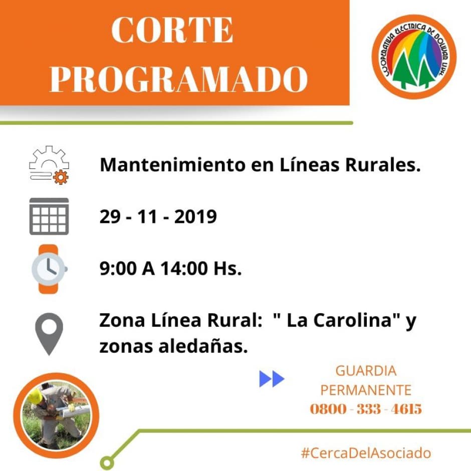 Mantenimiento en líneas rurales.