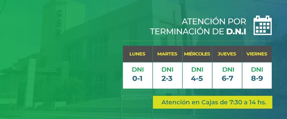 Nuevo Horario de Atención en Cajas